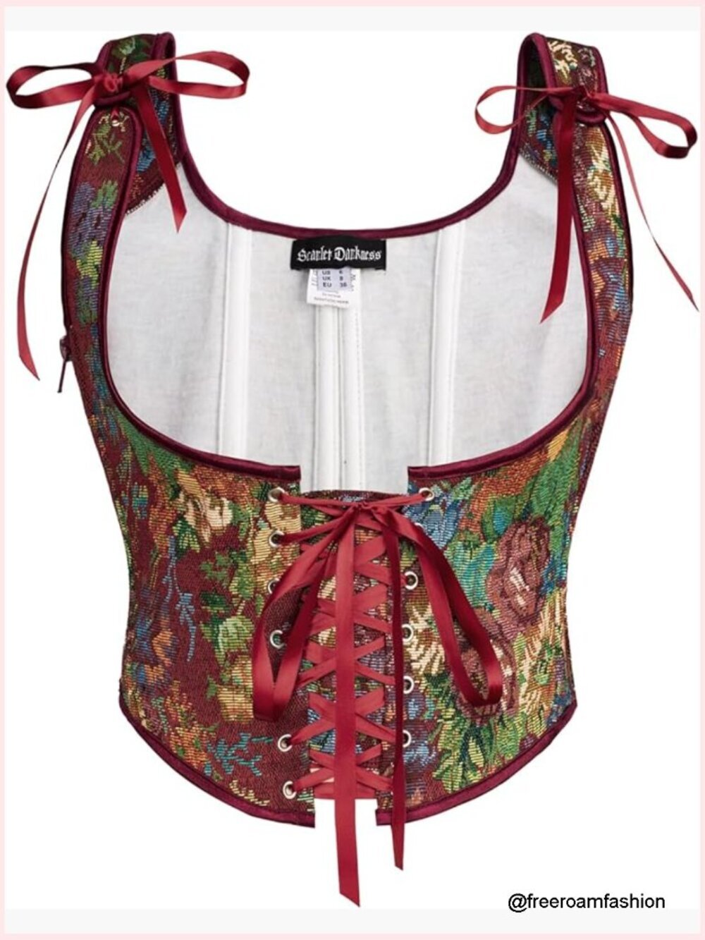 Underbust Corset Top Renaissance Lace-up Boned Zip Closure